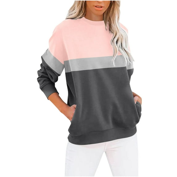 jtjvou Women's Casual Long Sleeve Sweatshirt Tops Mock Turtleneck Lightweight Tunic Fall Pullover with Pocket,Gray,XXL