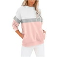 thumbnail image 1 of jtjvou Women's Casual Long Sleeve Sweatshirt Tops Mock Turtleneck Lightweight Tunic Fall Pullover with Pocket,Pink,XL, 1 of 4