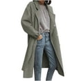 thumbnail image 1 of jtjvou Women's Classic Double Breasted Long Wool Pea Coat Fashion Winter Trench Coat Gray XXXXL, 1 of 6