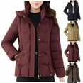 thumbnail image 1 of jtjvou Women's Cotton Padded Jacket Warm Elegant Winter Parka Coat Thickening Temperament Outerwear Black XXL, 1 of 7