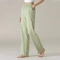 thumbnail image 1 of jtjvou Women’s Cotton Pj Pants, Casual Soft Elastic Waist Wide Leg Pajama Bottoms Comfy Lounge Sleepwear with Pockets Green M, 1 of 5