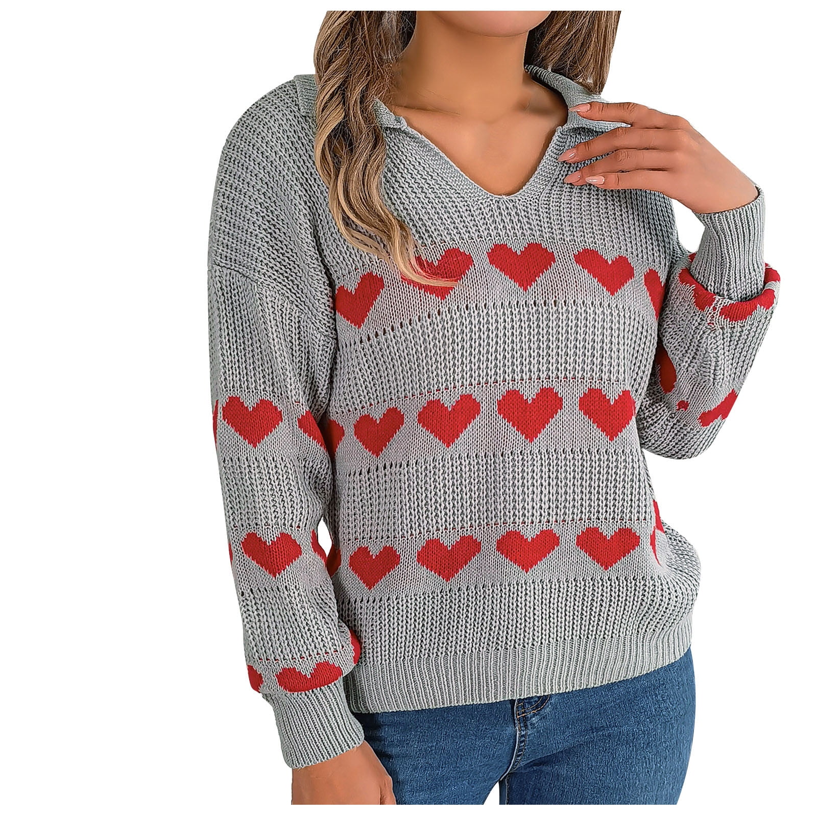 Threaded Pear Genevieve Heart Valentines Day Pullover