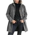 thumbnail image 1 of jtjvou Women's Fall Corduroy Jacket with Hood Casual Button Down Hooded Loose Corduroy Jackets with Pockets Gray XL, 1 of 8