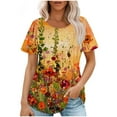 thumbnail image 1 of jtjvou Women's Going out Tops for Teen Floral Shirts Short Sleeve Tees Lady Round Neck Tees Casual Loose Trendy Fashion Summer Multicolor,XXL, 1 of 5