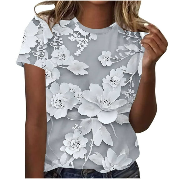 jtjvou Women's Graphic Tshirt for Hiking Going out Tops for Teen Summer Crewneck Pullover Lady Tie Dye Shirts Trendy Fashion Oversize Short Sleeve Tees Multicolor,S