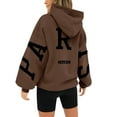 thumbnail image 1 of jtjvou Women's Hoodies Pullover Paris Sweatshirts Long Sleeve Loose Letter Print Hooded Pullover Tops Fall Clothes Women,Brown,XL, 1 of 4