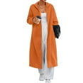 thumbnail image 1 of jtjvou Women's Lightweight Long Coat, Open Front Pea Coat & Trench Style, Casual Fall Winter Overcoat with Pockets Orange XXL, 1 of 4