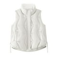 thumbnail image 1 of jtjvou Women's Lightweight Quilted Vest Fashion Stand-up Zip Up Sleeveless Jackets Winter Warm Loose Fit Vests White XXL, 1 of 5