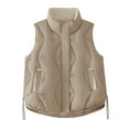 thumbnail image 1 of jtjvou Women's Lightweight Quilted Vest Fashion Stand-up Zip Up Sleeveless Jackets Winter Warm Loose Fit Vests Yellow M, 1 of 5
