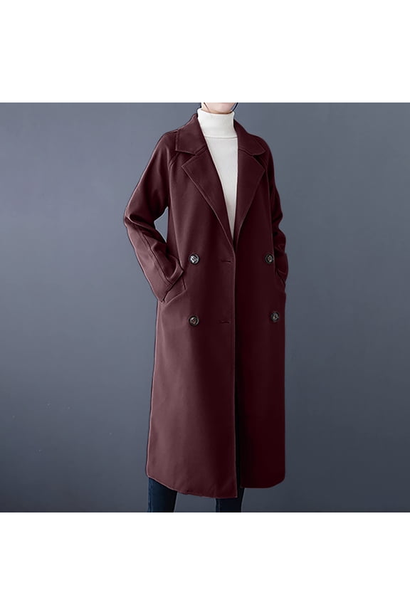 Women's Long Sleeve Woolen Jacket Cozy Knit Cardigan Loose Fit Drop Shoulder Ribbed Cuffs Perfect for Casual Parties Work Daily Wear Red S