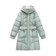 thumbnail image 1 of jtjvou Women's Long Winter Puffer Coat Thickened Warm Heavy Quilted Jackets with Hood 2025 Zip Up Parkas Outerwear Trendy Green XL, 1 of 9