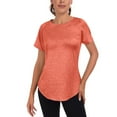 thumbnail image 1 of jtjvou Women's Long Workout Tops,Short Sleeve Mesh Open Back Loose Fit Gym Athletic Running Shirts Exercise Tee Orange XL, 1 of 8