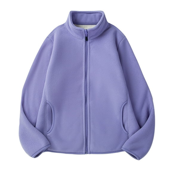 jtjvou Women's Plus Size Lightweight Full Zip Soft Fleece Jacket Outdoor Coat Winter Warm Jacket for Women Beige,M