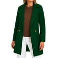 thumbnail image 1 of jtjvou Women's Plus Size Wool Dress Coat Double Breasted Pea Coats Long Trench Coat Green XL, 1 of 6