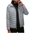 thumbnail image 1 of jtjvou Women's Short Down Coat Packable Puffer Jacket With Hooded Winter Light Outerwear Gray S, 1 of 3