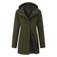 thumbnail image 1 of jtjvou Women's Softshell Jacket with Removable Hood Fleece Lined Windbreaker Insulated Long Warm Rain Jacket Green S, 1 of 5
