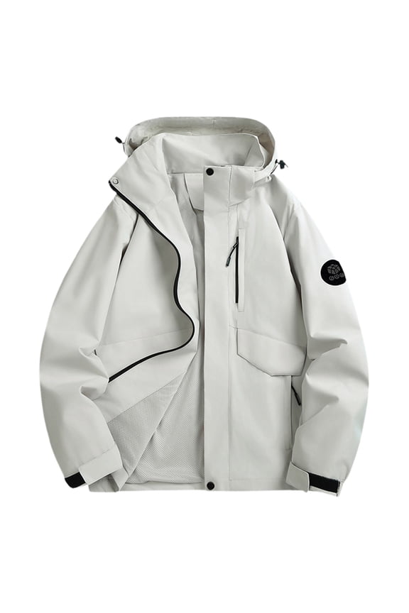 Women's Thin Rain Jacket waterproof Ski Camping Soft Shell Jacket with Hood for Golf Outdoor Hiking Windbreaker Hooded Climbing Jackets White L