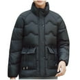 thumbnail image 1 of jtjvou Women's Winter Coat Puffer Jacket Lightweight Long Sleeve Quilted Warm Parkas Outerwear without Hood for Snow Cold Black XL, 1 of 9