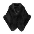 thumbnail image 1 of jtjvou Women's Winter Faux Fur Coat Wedding Bride Cloak Cape Shawl for Evening Party Black Free Size, 1 of 4