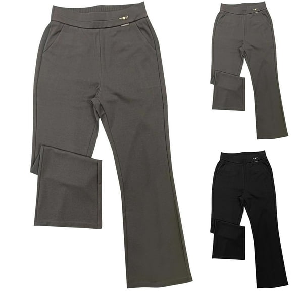 jtjvou Women's Yoga Dress Pants 2025 Spring Stretchy Work Slacks Straight Leg Business Office Casual Pants Black XXL