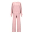 thumbnail image 1 of jtjvou Womens 2 Piece Lounge Sets Wide Leg Tracksuit Casual Sweatsuits Matching Set 2025 Fall Clothes Trendy Outfits Pink S, 1 of 7