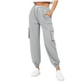 thumbnail image 1 of jtjvou Womens Cargo Sweatpants Oversized Fleece Joggers Fall Fashion Outfits Y2k Clothes 2025 with Pockets Gray XXXL, 1 of 7