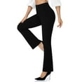 thumbnail image 1 of jtjvou Womens Flare Dress Pants High Waisted Bootcut Yoga Work Slacks Pull On Tummy Control Workout Leggings with Pockets Black L, 1 of 9