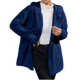 thumbnail image 1 of jtjvou Womens Fleece Jacket Hooded Winter Warm Full Zip Long Sleeve Jacket Coat Outerwear with Hood Blue M, 1 of 8