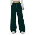 thumbnail image 1 of jtjvou Womens High Waist Elastic Pocket Casual Jogging Pants Slim Fit Comfortable Sportswear Daily Wear Stylish Fitness Activewear Green M, 1 of 8