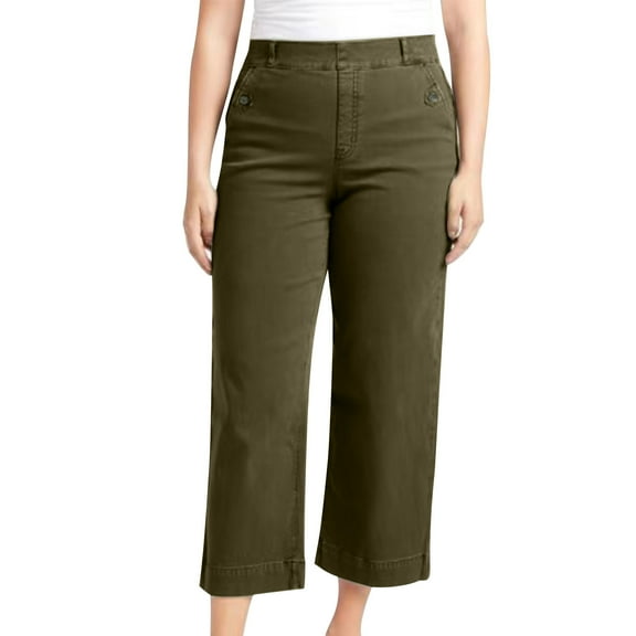 jtjvou Womens Jeans Mid High Waisted Wide Leg Baggy Hem Jeans Trendy Casual Denim Pants with Pockets Plus Size Trousers Green XXL