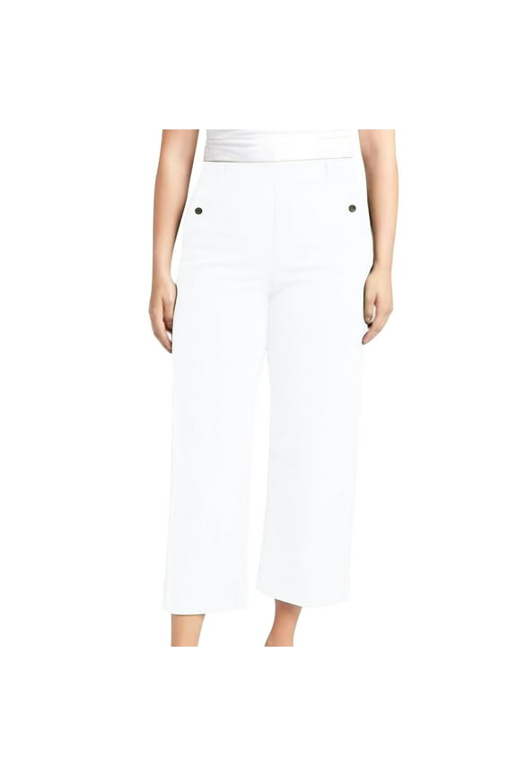 Womens Jeans Mid High Waisted Wide Leg Baggy Hem Jeans Trendy Casual Denim Pants with Pockets Plus Size Trousers White M