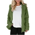 thumbnail image 1 of jtjvou Womens Long Sleeve Jackets Fashion Faux Shearling Oversized Color Block Button Jacket Coats Travel Outdoor Green S, 1 of 8