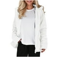 thumbnail image 1 of jtjvou Womens Long Sleeve Jackets Fashion Faux Shearling Oversized Color Block Button Jacket Coats Travel Outdoor White L, 1 of 8