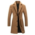 thumbnail image 1 of jtjvou Women's Peacoat Long Single-breast Faux Wool Jacket Fall Winter Clothes Classic Trench Coats Notch Lapel Pea Coat Brown XL, 1 of 7