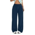 thumbnail image 1 of jtjvou Womens Sweatpants Wide Leg Pants Casual Palazzo Flowy Trouser Woman High Waisted Loose Fit Comfy Lounge Pants Blue XXL, 1 of 4