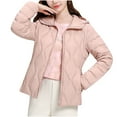 thumbnail image 1 of jtjvou Womens Winter Lightweight Oversized Quilted Jackets Casual Hooded Coat Long Sleeve Zip Winter Coats with Pockets Pink XL, 1 of 6
