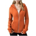 thumbnail image 1 of jtjvou Womens Zip Up Hoodies Fleece Jackets Oversized Sweatshirts Fall Fashion Outfits Sweaters Winter Clothes Orange XL, 1 of 5