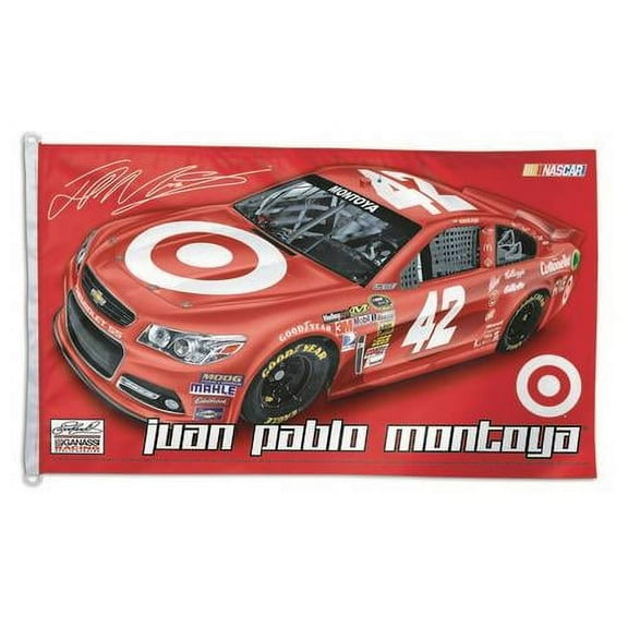 juan pablo montoya 42 3x5 nascar driver house flag banner