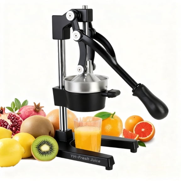 Manual juicer, suitable for oranges, professional citrus juicer for extracting orange, lemon and lime juice, commercial-grade lemon squeezer, easy to clean black