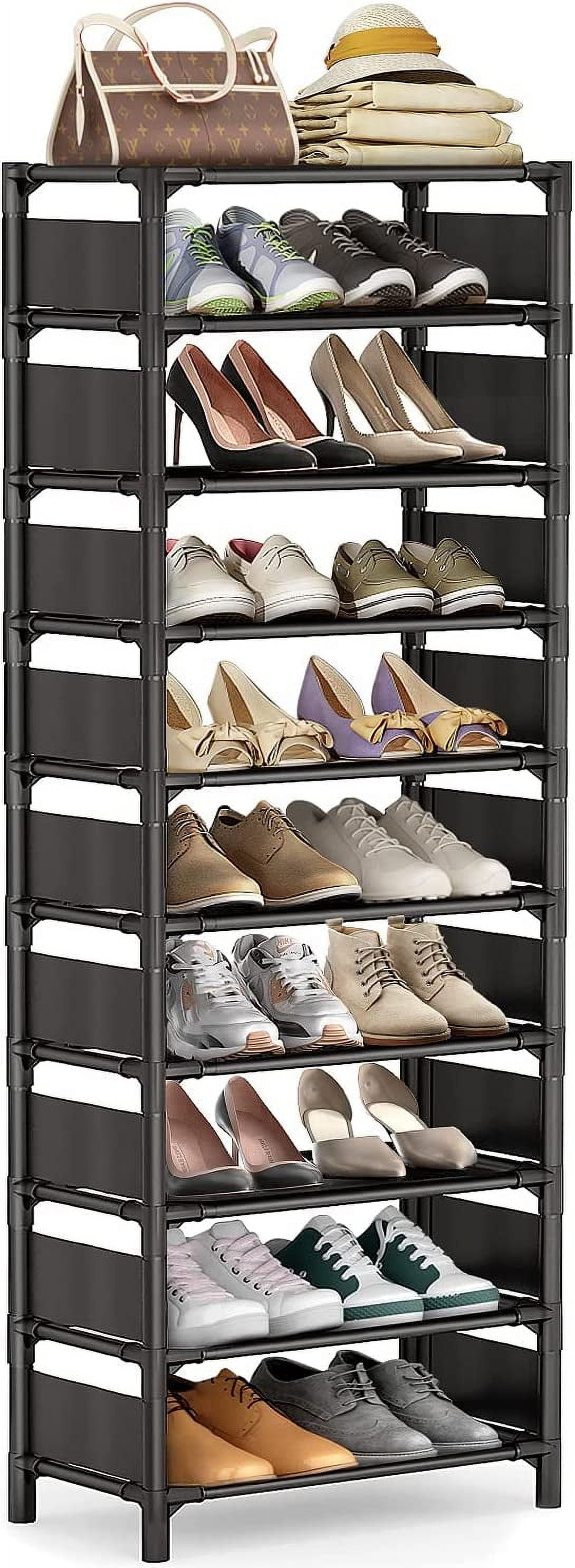 juiwfggt sunvito 10 Tiers Shoe Rack Tall Vertical Shoe Rack Sturdy ...