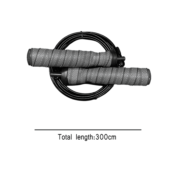 jump rope Fast Speed , NoSlip Grip, Ball Bearing Handles, Adjustable, Boxing,WOD, Weight Loss - black