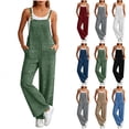 thumbnail image 1 of jumpsuits for Women Dressy 2024 Sleeveless Overalls Jumpsuit Casual Plaid Print Summer Wide Leg Bib Pants Present for Women Up to 65% off, 1 of 8