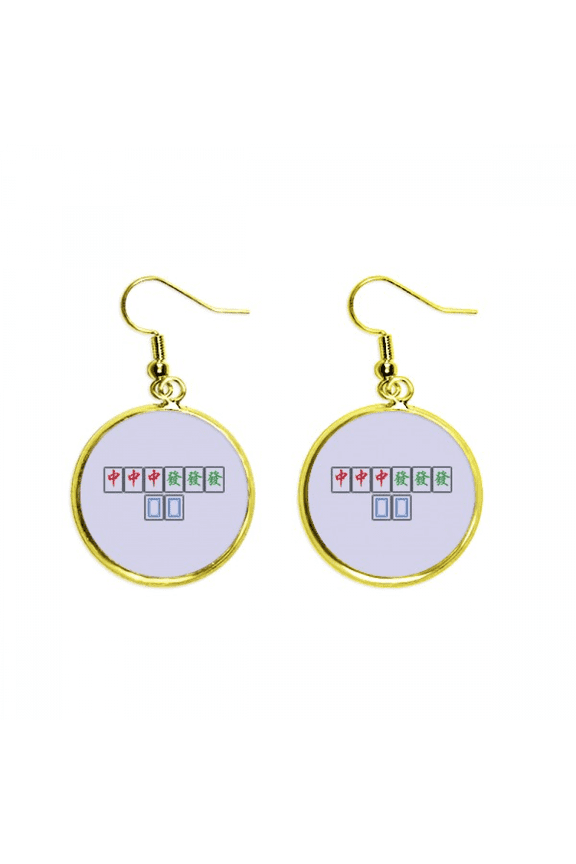 junior three chiefs mahjong tiles earring dangle en drop earring jewelry woman