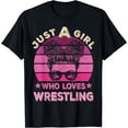 thumbnail image 1 of just a girl who loves wrestling T-Shirt, 1 of 3