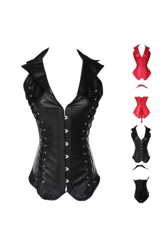Halter Corset Tops for Women Renaissance Sleeveless Backless Lace-Up Bustier Crop Tank Top Going Out Y2k Bodyshaper Red,L