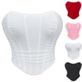 thumbnail image 1 of justHIGH Renaissance Corset Top for Women Overbust Lace Up Going Out Shapewear Waist Cincher Strapless Bustier Tops Red,XS, 1 of 6