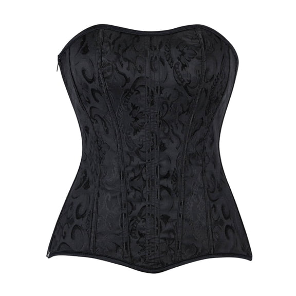 justHIGH Women Corset Tube Tops Sleeveless Strapless Renaissance Corset Lace Up Underbust Party Club Bandeau Bustier Tops Black,XL
