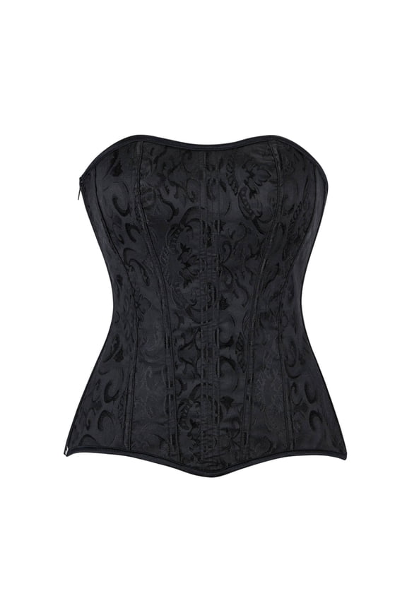 Women Corset Tube Tops Sleeveless Strapless Renaissance Corset Lace Up Underbust Party Club Bandeau Bustier Tops Black,XL