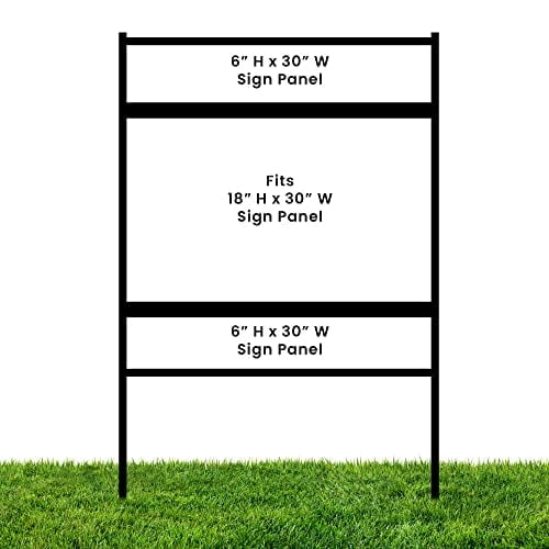justsignframes Real Estate Yard Sign Stake Metal H Frame (3 Pack) - 18" x 30"