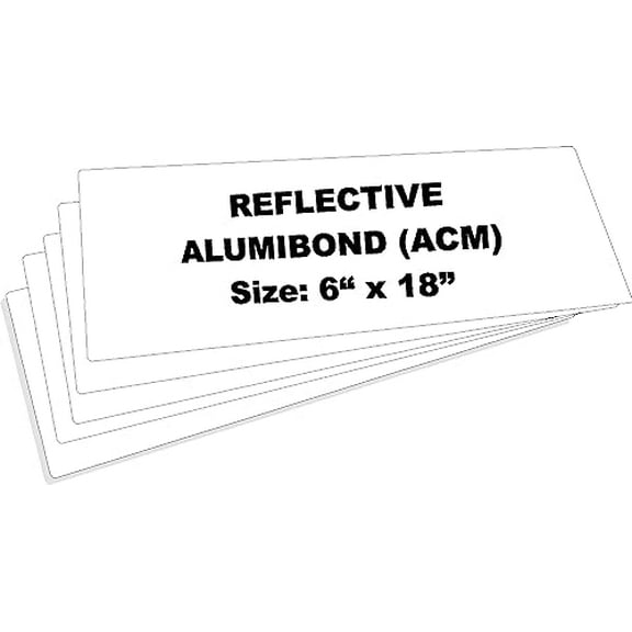 justsignframes Reflective Alumibond Metal Sign Blank - 6 x 18 White (5 Pack)